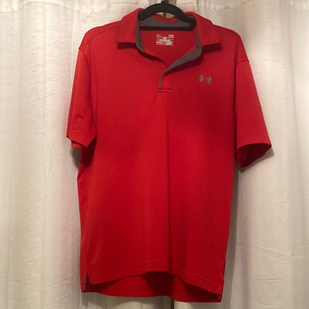 Under armour heat gear red polo